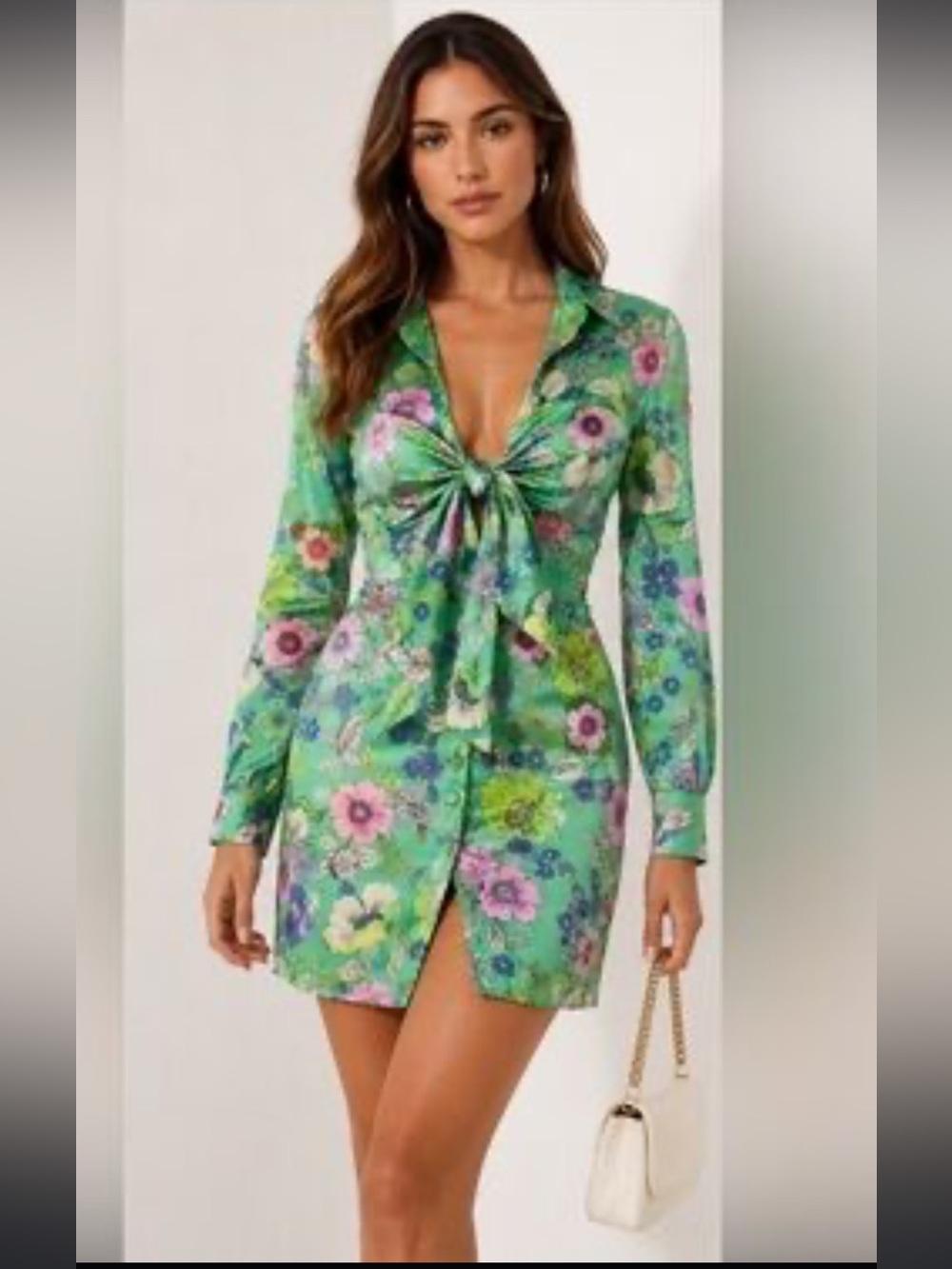 Zara floral satin mini dress